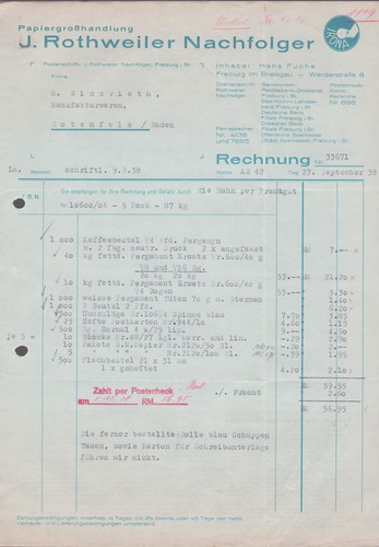 Rechnung rothweiler - rechnung,