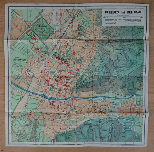 Alte landkarte karte - alte, freiburg