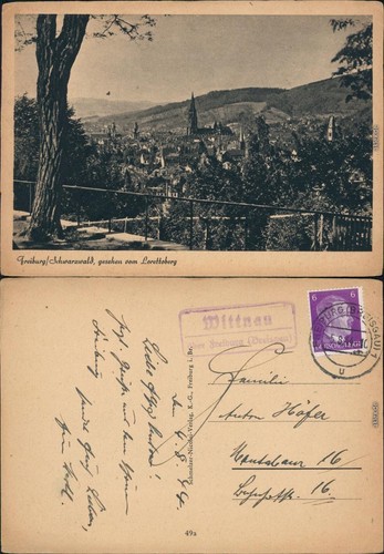 Ansichtskarte freiburg - freiburg, im